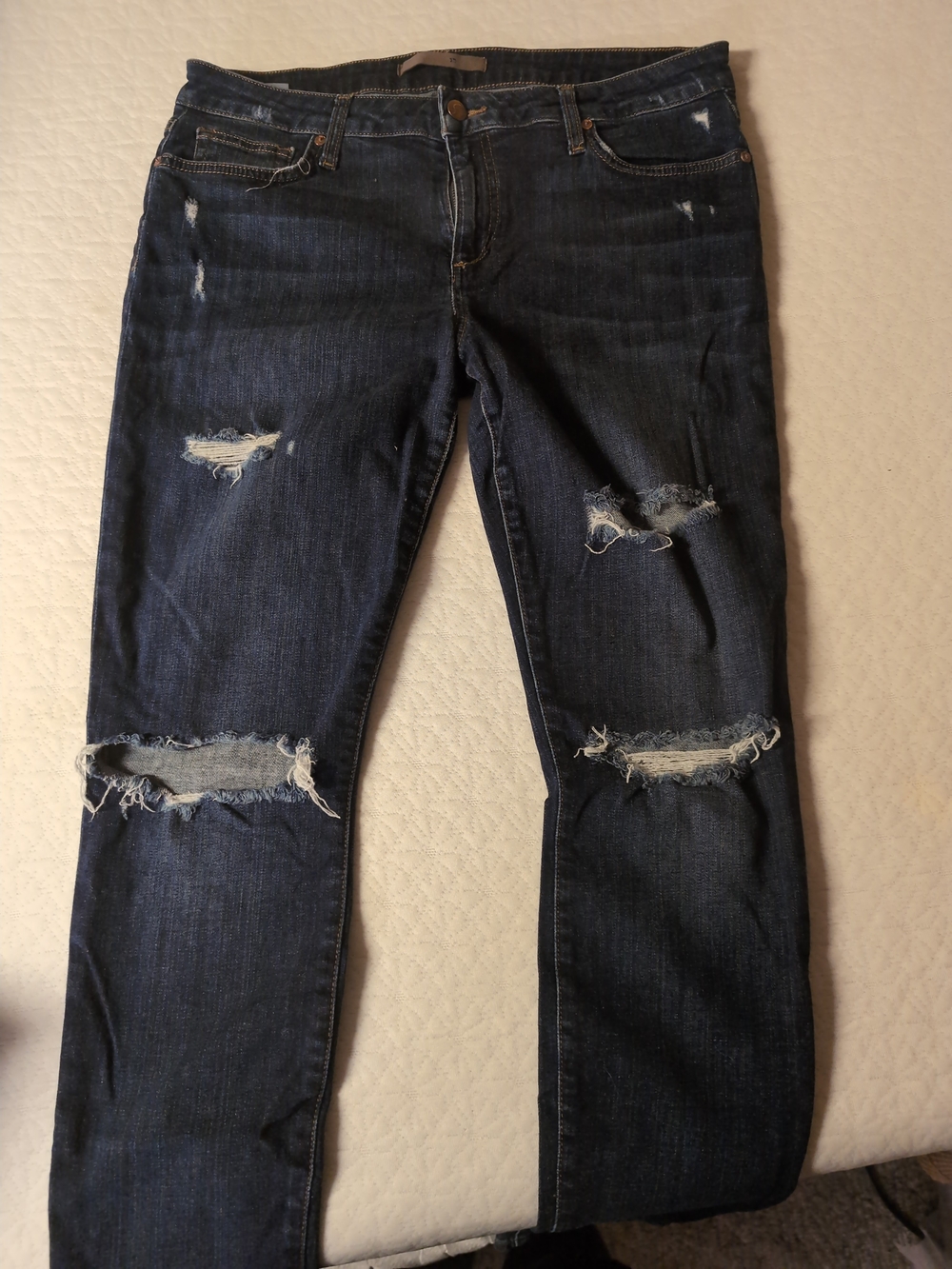 Joe's Jeans Dark Blue Distressed Skinny Jeans
